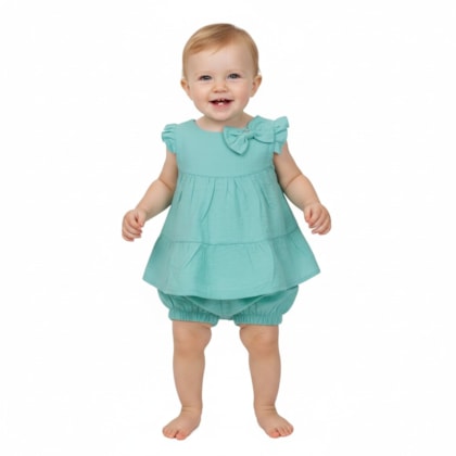Vestido Tecido Laço com Calcinha 2 Peças 2304B - Carol e Dani