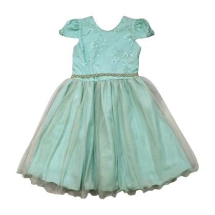 Vestido Tecido Tule com Bordado H1146 - Heloisa