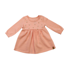 Vestido Texturizado Manga Longa Bordado Flores 55752 - Brandili