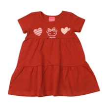 Vestido Trabalhado Estampa corações com Glitter 43427 - Kely Kety 