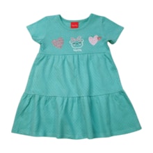 Vestido Trabalhado Estampa corações com Glitter 43427 - Kely Kety 