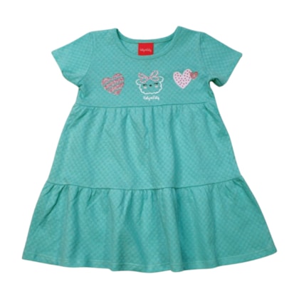 Vestido Trabalhado Estampa corações com Glitter 43427 - Kely Kety 