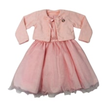Vestido Tule Brilho com Bolero 2 Peças 2423 - Mini Miss
