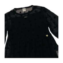 Vestido Tule Corações Manga Longa 8592C - Pokotinha