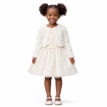 Vestido Tule Flores e Bolero 2 Peças 8283 - Mini Miss